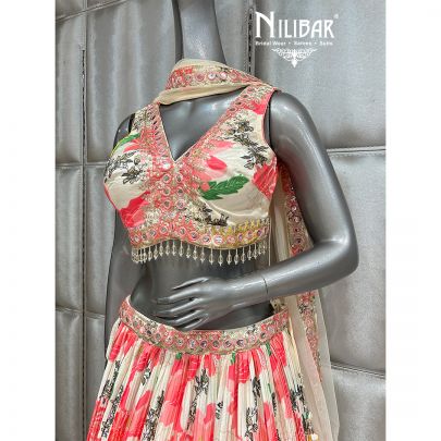 Multicolor Crepe Casual Lehenga