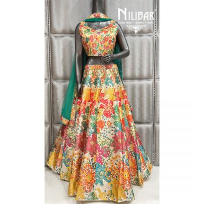 Multicolor Crepe Casual Lehenga