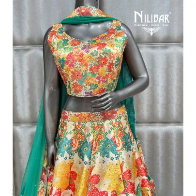 Multicolor Crepe Casual Lehenga