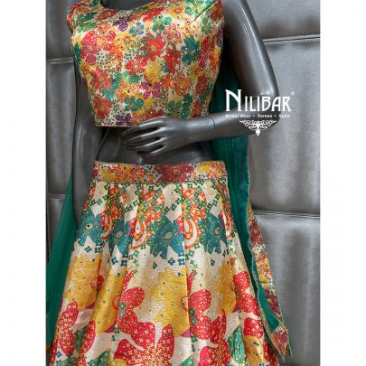 Multicolor Crepe Casual Lehenga