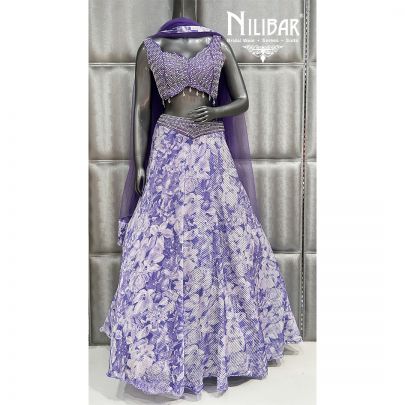 Purple Crepe Casual Lehenga