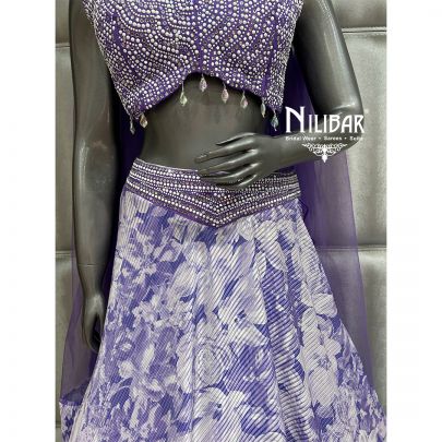 Purple Crepe Casual Lehenga
