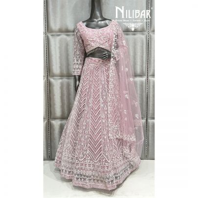 Baby Pink Net Casual Lehenga