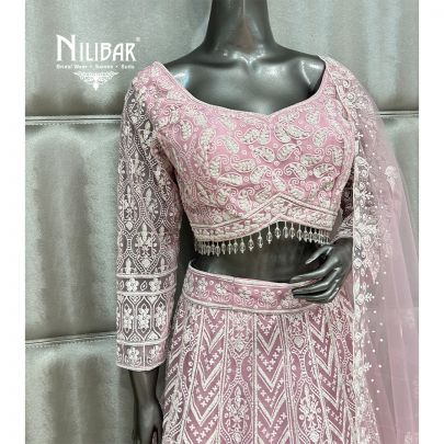 Baby Pink Net Casual Lehenga