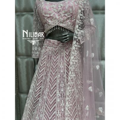 Baby Pink Net Casual Lehenga