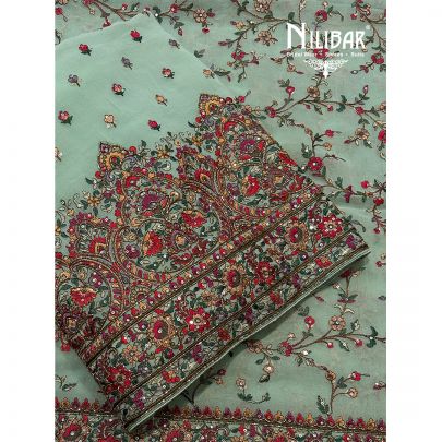 Light Green Georgette Unstitched Suit