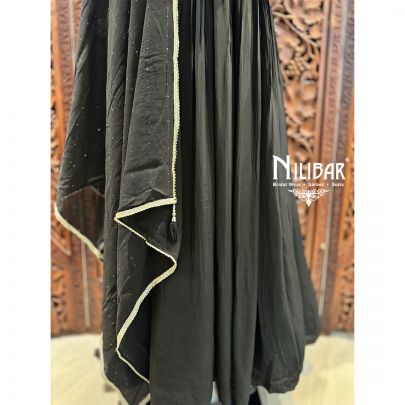 Black Chinnon Anarkali Suit