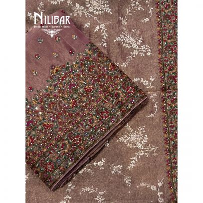 Rose Gold Lamé Tissue Unstitched Suit