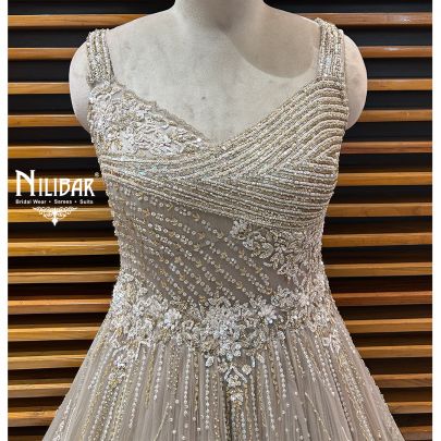 Beige Net Gown