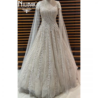 Off White Net Gown