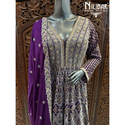 Violet Georgette Anarkali Suit