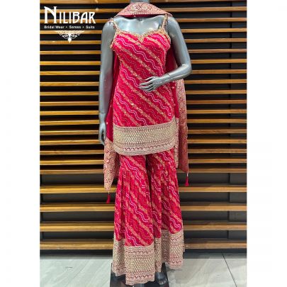 Rani Pink Georgette Garara Suit