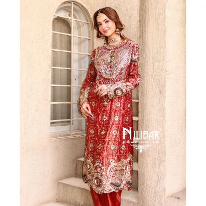 Bhavya Jain In Our Maroon Red Tissue Pant Suit Set