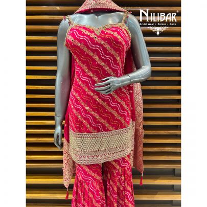 Rani Pink Georgette Garara Suit