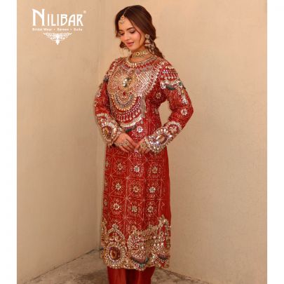 Bhavya Jain In Our Maroon Red Tissue Pant Suit Set