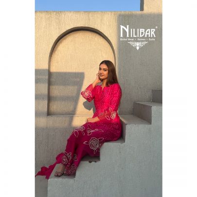 Ishmeen Arora In Our Magenta Pink Bandhani Print Pant Suit