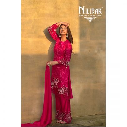 Ishmeen Arora In Our Magenta Pink Bandhani Print Pant Suit
