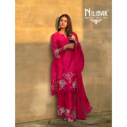 Ishmeen Arora In Our Magenta Pink Bandhani Print Pant Suit