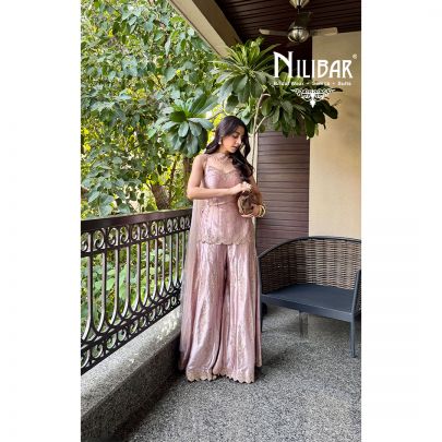 Mehak Jain In Our Light Pink Silk Panelled Palazzo
