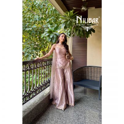 Mehak Jain In Our Light Pink Silk Panelled Palazzo