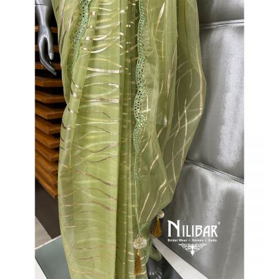 Tea Green Organza Saree