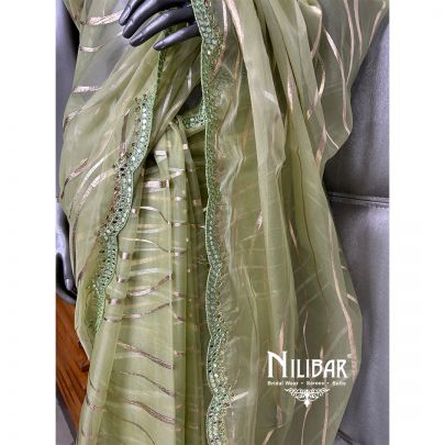 Tea Green Organza Saree