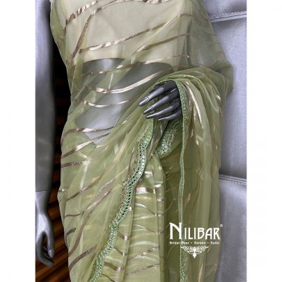 Tea Green Organza Saree
