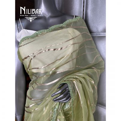 Tea Green Organza Saree