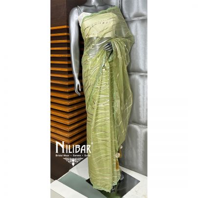 Tea Green Organza Saree