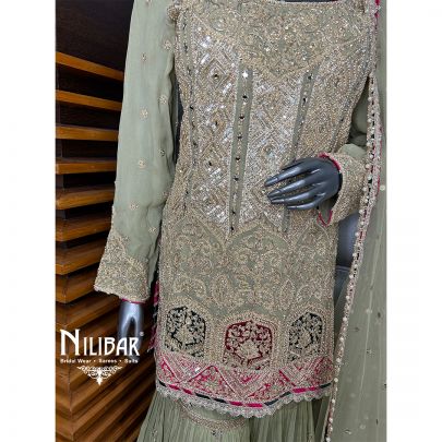 Light Pistachio Green Georgette Garara Suit
