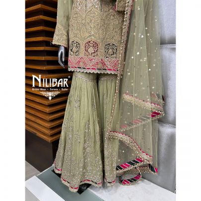 Light Pistachio Green Georgette Garara Suit