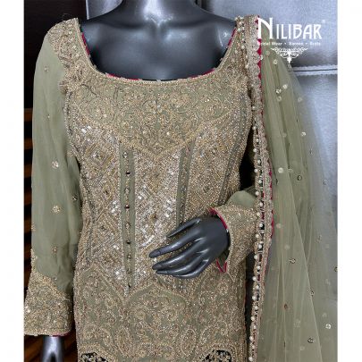 Light Pistachio Green Georgette Garara Suit