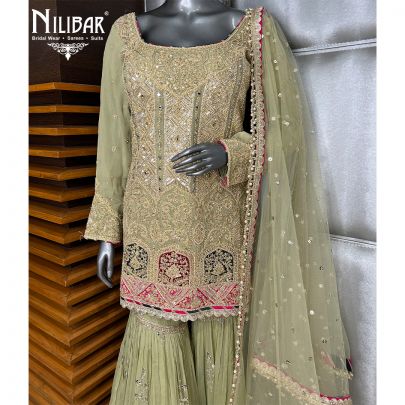 Light Pistachio Green Georgette Garara Suit