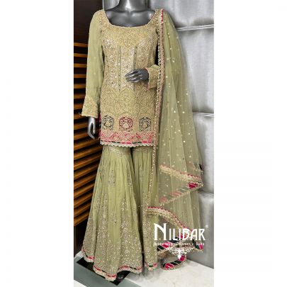 Light Pistachio Green Georgette Garara Suit