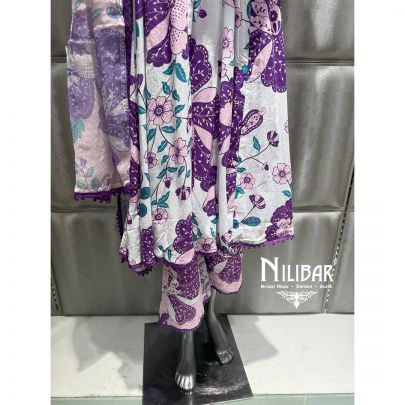 White Cotton Printed Kurti Set