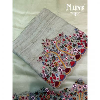 Pista Green Tussar Silk Shirt & Dupatta Paired With Plain Bottom