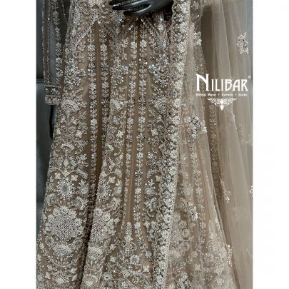 Ivory Georgette Anarkali Suit With Net Dupatta