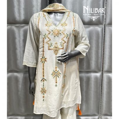 Cream Cotton Garara Suit