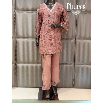 Onion Pink Cotton Short Shirts Paired with Pants