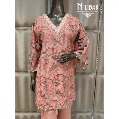 Onion Pink Cotton Short Shirts Paired with Pants