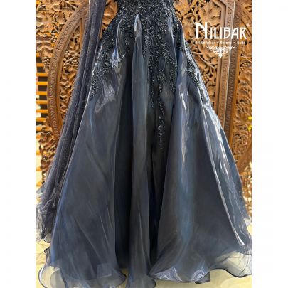 Navy Blue Tissue Gown