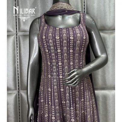 Mauve Georgette Anarkali Suit