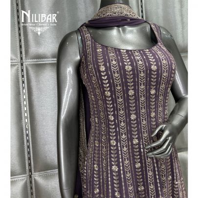 Mauve Georgette Anarkali Suit