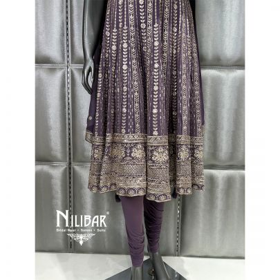 Mauve Georgette Anarkali Suit