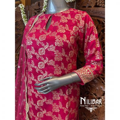 Pink Chinon Pant Suit