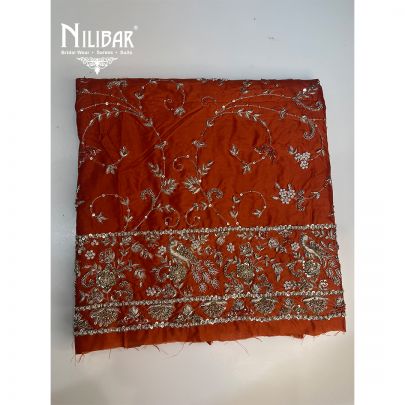 Rust Orange Silk Unstitched Suit