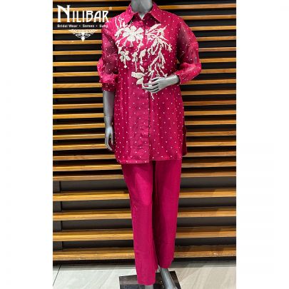 Plum Organza Co-ord Set