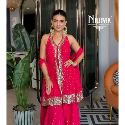 Avipreet Bindra In Our Pink Silk Peplum Suit Set