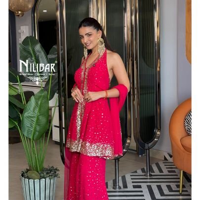 Avipreet Bindra In Our Pink Silk Peplum Suit Set