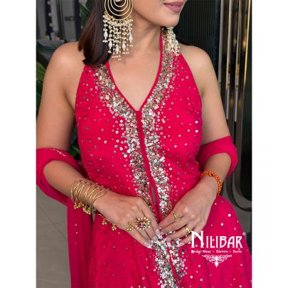 Avipreet Bindra In Our Pink Silk Peplum Suit Set